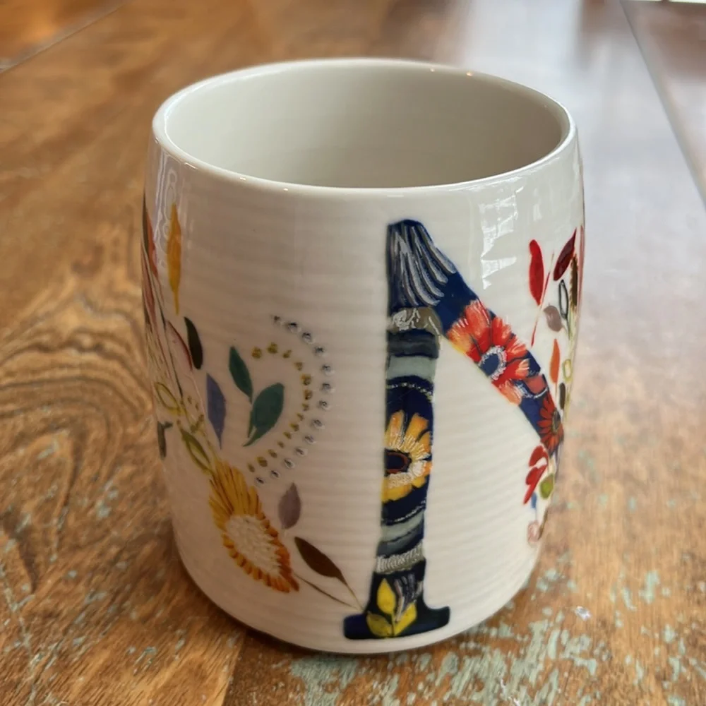 Anthropologie Monogram “N” Mug Starla Halfmann